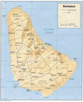 Barbadosen mapa.