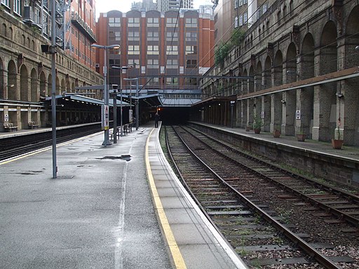 Barbican station Thameslink look east