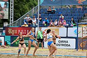 Deutsch: Beachhandball Europameisterschaften 2019 (Beach handball Euro); Tag 6: 7. Juli 2019 – Spiel um Platz Drei, Frauen, Kroatien-Niederlande 0:2 (14:23, 20:22) English: Beach handball Euro; Day 6: 7 July 2019 – Women's Bronze Medal Match – Croatia-Netherlands 0:2 (14:23, 20:22)