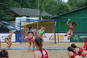 Deutsch: Beachhandball Europameisterschaften 2019 (Beach handball Euro); Tag 3: 4. Juli 2019 – Frauen, Platzierungsrunde Gruppe IV, Russland-Slowenien 2:0 (18:11, 20:16) English: Beach handball Euro; Day 3: 4 July 2019 – Women Consolation Round Group IV – Russia-Slovenia 2:0 (18:11, 20:16)