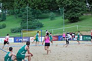 Deutsch: Beachhandball Europameisterschaften 2019 (Beach handball Euro); Tag 2: 3. Juli 2019 – Männer, Vorrunde Gruppe C, Nordmazedonien-Schweiz 0:2 (13:22, 18:19) English: Beach handball Euro; Day 2: 3 July 2019 – Women Preliminary Round Group A – Men Preliminary Round Group C – North Macedonia-Switzerland 0:2 (13:22, 18:19)