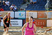 Deutsch: Beachhandball Europameisterschaften 2019 (Beach handball Euro); Tag 1: 2. Juli 2019 – Männer, Vorrunde Gruppe D, Polen-Schweden 2:1 (18:10, 15:9; 8:6) English: Beach handball Euro; Day 1: 2 July 2019 – Men Preliminary Round Group D – Poland-Sweden 2:1 (18:10, 15:9; 8:6)