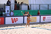 Deutsch: Beachhandball Europameisterschaften 2019 (Beach handball Euro); Tag 2: 3. Juli 2019 – Frauen, Vorrunde Gruppe C, Spanien-Griechenland 2:1 (12:20, 18:16; 8:2) English: Beach handball Euro; Day 2: 3 July 2019 – Women Preliminary Round Group C – Spain-Greece 2:1 (12:20, 18:16; 8:2)