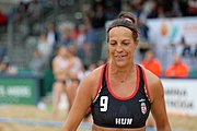 Deutsch: Beachhandball Europameisterschaften 2019 (Beach handball Euro); Tag 5: 6. Juli 2019 – Frauen, Halbfinale, Ungarn-Niederlande 2:0 (19:16, 15:12) English: Beach handball Euro; Day 5: 6 July 2019 – Semifinal Women – Hungary-Netherlands 2:0 (19:16, 15:12)