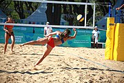 Deutsch: Beachvolleyball bei den Olympischen Jugendspielen 2018; Tag 8, 14. Oktober 2018; Mädchen, Achtelfinale – Bolivien-Puerto Rico 0:2 (18–21/18–21 ) English: Beach volleyball at the 2018 Summer Youth Olympics at 14 October 2018 – Girls Round of 16 – Bolivia-Puerto Rico 0:2 (18–21/18–21 )