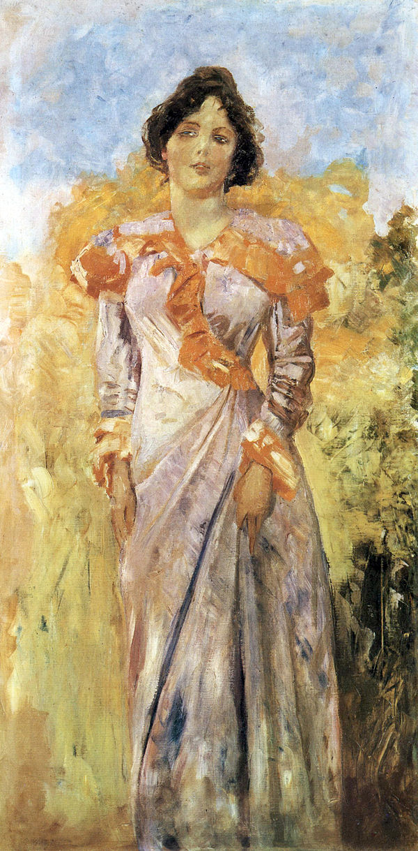 Portrait of Elsa Asenijeff (1904), oil on canvas, 100 cm × 50 cm (39 in × 20 in), Museum der Bildenden Künste, Leipzig