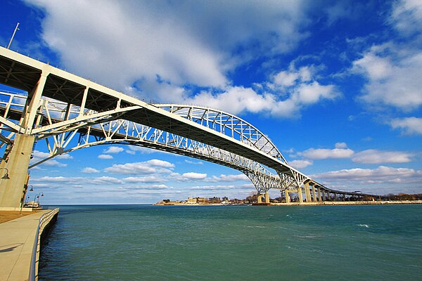 Port Huron's Blue Water Bridges, an important international crossing.