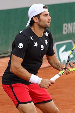 Simone Bolelli, currently the active player with the most ties played Bolelli RG18 (3) (42260483774).jpg