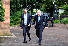 Smith (left) and Johnson (right) visit Northern Ireland in July 2019 Boris Johnson and Julian Smith visits N Ireland.jpg