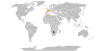 Location map for Botswana and France.