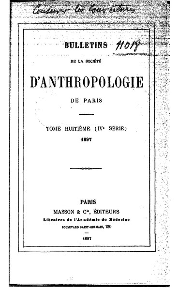 Fichier:Bulletins de la Société d'anthropologie, Tome 8, 4è série, 1897.djvu