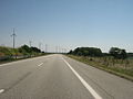 De A19 voor Dreieck Wittstock/Dosse, rijdend richting het zuiden. (2008)