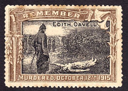 Un segell semipostal publicat poc després de la mort d'Edith Cavell