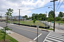 An empty lot, typical of the infill problems within Marshall Heights. C St and St Louis Pl Marshall Heights DC.jpg