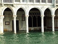 Canal entrance during a flood