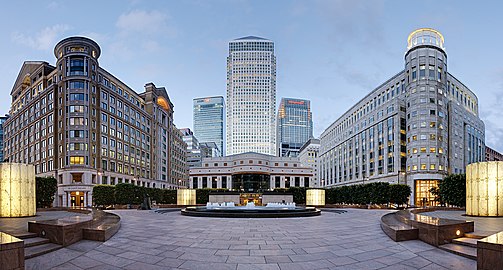 The tallest towers in Canary Wharfat Cabot Square, by Diliff