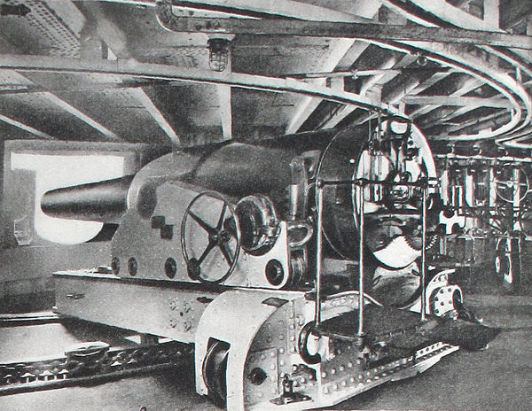 24 cm gun model 1884 in an ironclad