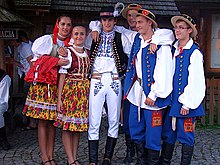 Slovaks wearing folk costumes from Eastern Slovakia Carpathian Bazaar of Tastes, Sanok 2010 97.JPG