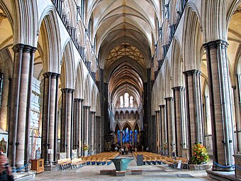 Salisbury katedrálisának belső tere