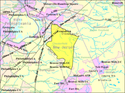 Census Bureau map of Chesterfield Township, New Jersey