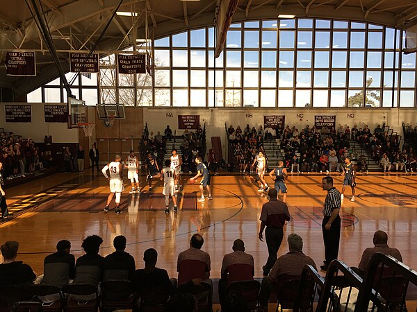 Cheltenham and Abington playing in basketball at Abington Senior High School, 2018