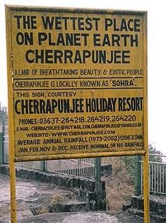 Cherrapunji Town in Meghalaya, India