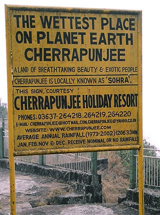 <span class="mw-page-title-main">Cherrapunji</span> Town in Meghalaya, India