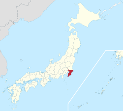 Elhelyezkedése Japán térképén