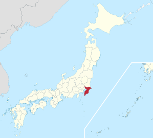 Localizarea prefecturii Chiba în Japonia