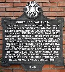 Church PHC historical marker Church of Balanga historical marker.jpg