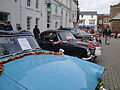 Classic cars, in St Thomas Square, Newport, Isle of Wight, for the Earl Mountbatten Hospice's Christmas 2011 fundraising event.