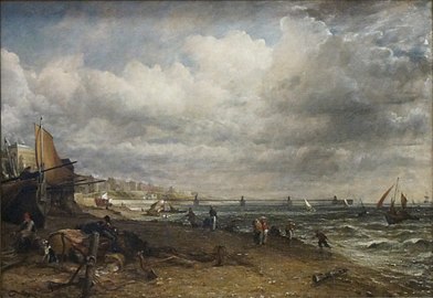 『チェーン桟橋、ブライトン』(Chain Pier, Brighton)（1826–27年、油彩・キャンバス） ロンドン・テート・ブリテン所蔵