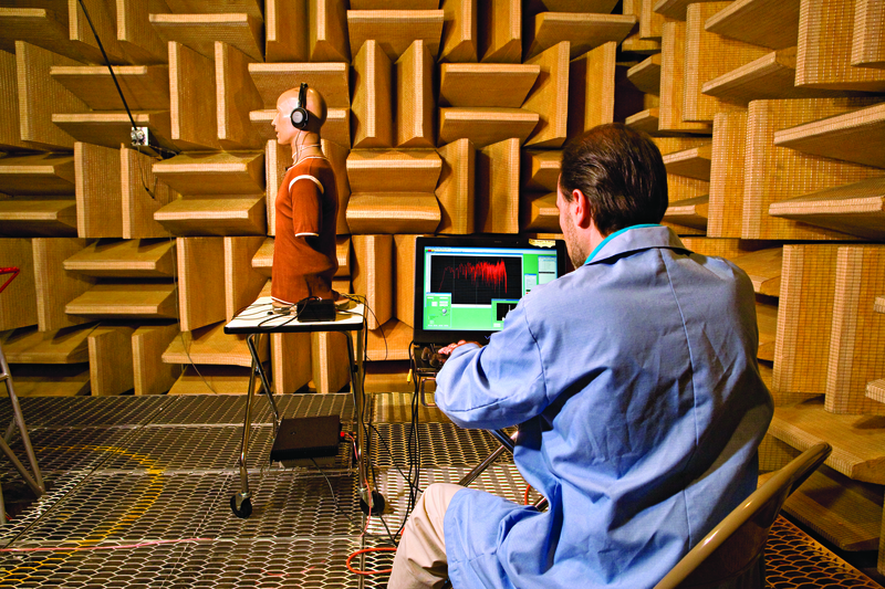 File:Consumer Reports - product testing - headphones in anechoic chamber.tif