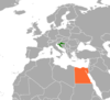 Location map for Croatia and Egypt.