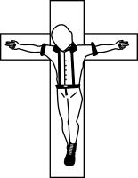 A crucified skinhead, an identifying symbol of the skinhead subculture