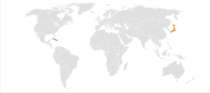 Mapa indicando localização de Cuba e da Japão.