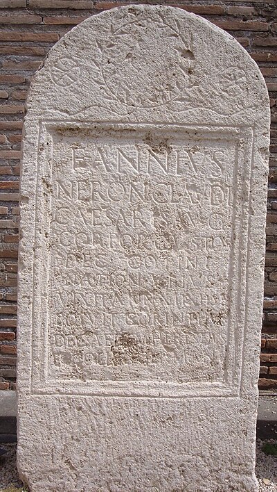 Fannius, a member of the Ubii, corporis custos, the Germanic bodyguard of Nero, Museo Epigrafico, Terme di Diocleziano, Rome