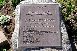 Dalbey Bridge plaque at Dalbey Memorial Park