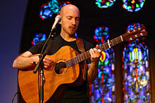 Danen Kane performing in Milwaukee, Wisconsin at Epikos Church on May 7, 2012. (Photo by Neal Van Slett, Vesper Guitars)