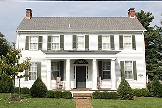 Front elevation of the David Compton House, showing Federal doorway and later Greek Revival porch. David Compton House, front elevation..JPG