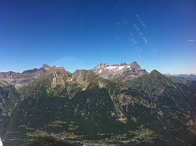 The Dents du Midi from aside in the Rhone valley