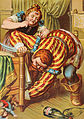 Огр и его жена. Иллюстрация к сказке «Мальчик-с-пальчик» из немецкого сборника конца XIX века.