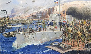 Desembarco de Alhucemas, por José Moreno Carbonero.