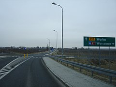 Droga wojewódzka nr 730 przy skrzyżowaniu z trasą S7