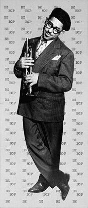 Dizzy Gillespie, at the Downbeat Club, NYC, ca 1947 Dizzy Gillespie at the Downbeat Club, ca 1947.jpg