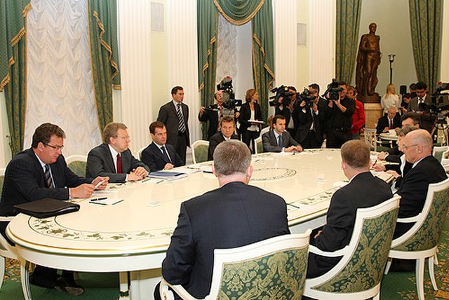 Paulson with Russian President Dmitry Medvedev, June 30, 2008