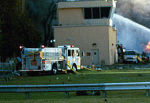 Arlington Engine 105 is seen here operating at the Pentagon shortly after the crash of Flight 77. E105atPentagon.jpg