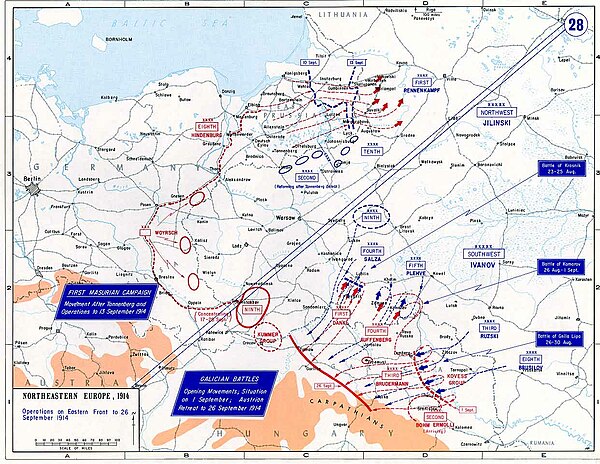 Eastern Front to 26 September 1914.