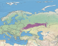 Mapa s fialově vymezenou oblastí