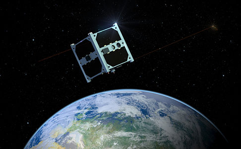 Artist's impression of Estonian nanosatellite ESTCube-1